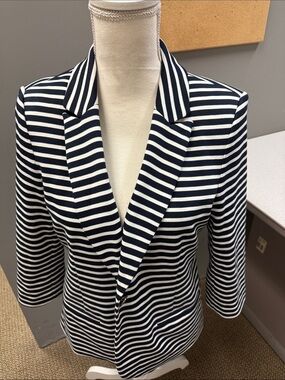 Aeropostale Pretty Little Liars Striped Knit Blazer Navy White Large